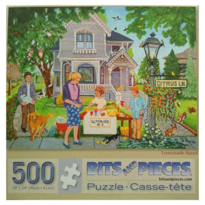Bits and Pieces Lemonade Stand Sandy Rusinko 44328 500 pieces jigsaw box