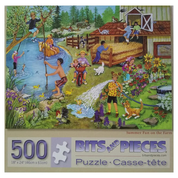 Bits and Pieces Summer Fun on the Farm by Sandy Rusinko 40069 500 pieces jigsaw box