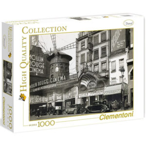 Clementoni Bal du Moulin Rouge 39238 Jigsaw Box Black & White Street Scene in Paris France