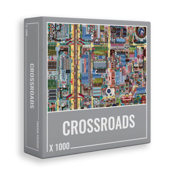 Cloudberries Crossroads city map scene 1000 pieces jigsaw box