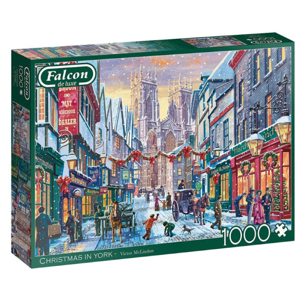 Falcon Christmas in York by Victor McLindon 11277 1000 pieces jigsaw puzzle box
