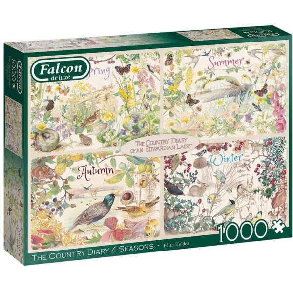Falcon The Country Diary 4 Seasons 11307 Edwardian Lady Jigsaw Box Spring Summer Autumn Winter Montage