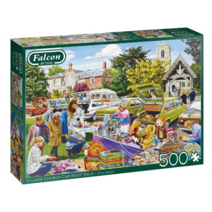 Falcon Village Church Car Boot Sale 11301 500 pieces Jigsaw Box Nostalgic Scenes with Toys by Trevor Mitchell