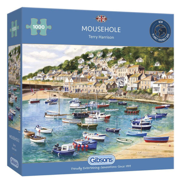 G6127 Gibsons Mousehole Jigsaw Box Harbour Scene by Terry Harrison