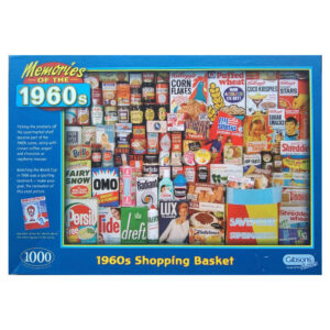 Gibsons 1960s Shopping Basket Memories of the 1960s Robert Opie G716 1000 pieces jigsaw box