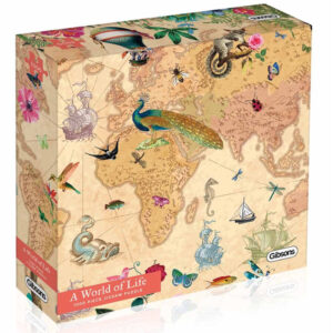 Gibsons A World of Life G7202 Jigsaw Box World Map by Amanda Hillier