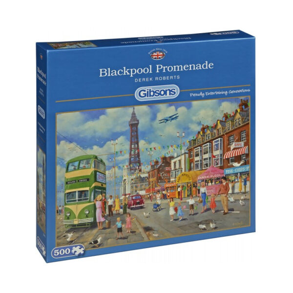 Gibsons Blackpool Promenade by Derek Roberts G3075 500 pieces jigsaw box