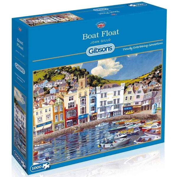 Gibsons Boat Float G6202 Jigsaw Box Dartmouth Harbour Scene by John Gillo