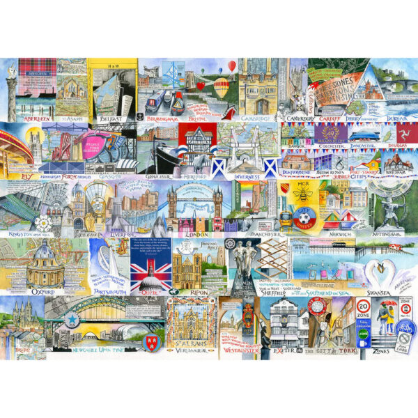 Gibsons Bright Lights and Big Cities G7128 Val Goldfinch 1000 pieces jigsaw image