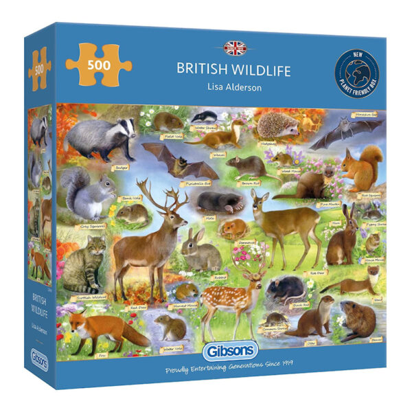 Gibsons British Wildlife by Lisa Alderson G3142 jigsaw 500 pieces box