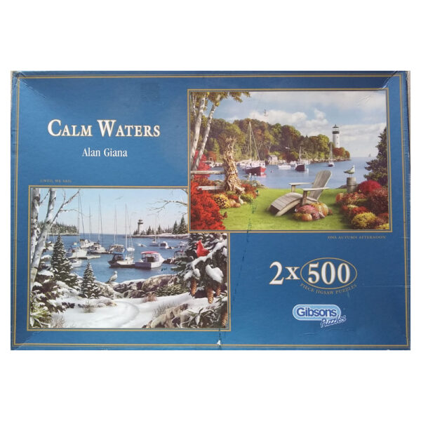 Gibsons Calm Waters G871 Alan Giana Until We Sail One Autumn Afternoon 2x500 pieces jigsaw box