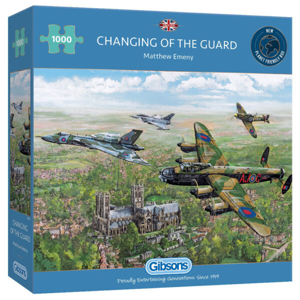 Gibsons Changing of the Guard G6315 Jigsaw Box Aircraft over Lincoln Cathedral Spitfire Lancaster Vulcan Typhoon by Matthew Emeny