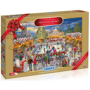 Gibsons Christmas Market Limited Edition G2014 Jigsaw Box Skating Scene by Marcello Corti