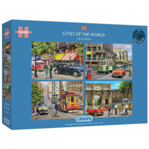Gibsons Cities of the World Paris Melbourne San Francisco and Rome by Kevin Walsh G5044 4x500 pieces multibox jigsaw box