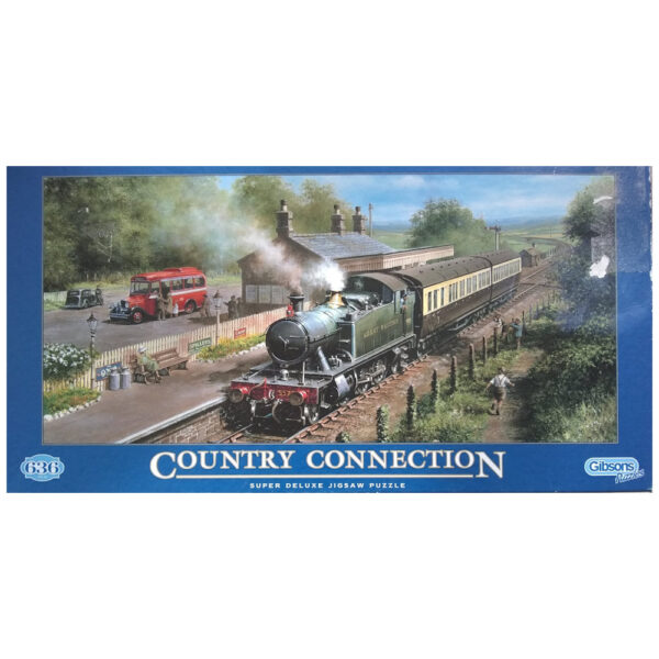 Gibsons Country Connection Steam Engine scene by Don Breckon G617 636 pieces jigsaw box