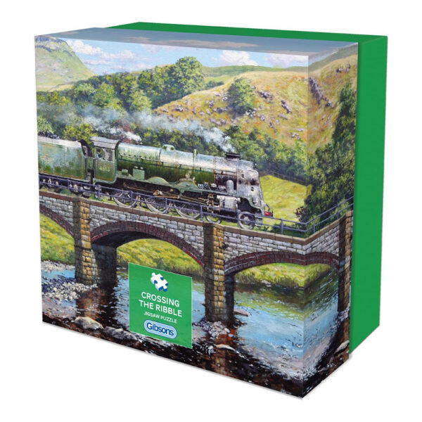 Gibsons Crossing the Ribble Gift Box railway image by Stephen Warnes G3417 500 pieces jigsaw box