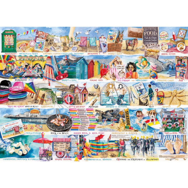 Gibsons Deckchairs and Donkeys Val Goldfinch G7117 1000 pieces jigsaw image