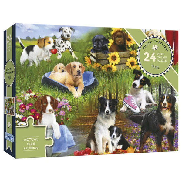 Gibsons Dogs Piecing Together G2254 24 pieces jigsaw box