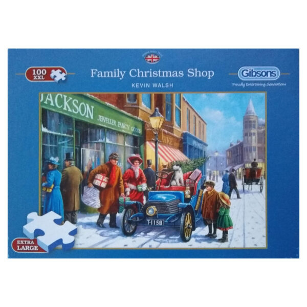 Gibsons Family Christmas Shop Nostalgic Street Scene by Kevin Walsh G2214 100XXL jigsaw box