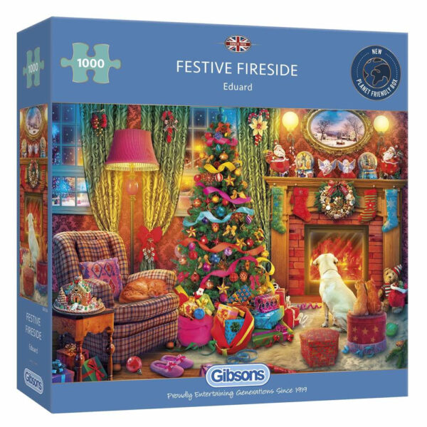 Gibsons Festive Fireside by Eduard G6330 1000 pieces jigsaw puzzle box