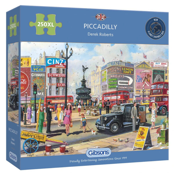 Gibsons Piccadilly G2716 Jigsaw Box 250XL pieces Nostalgic Scene of Piccadilly Circus London by Derek Roberts