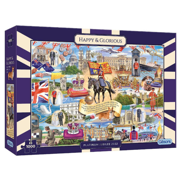 Gibsons Happy and Glorious Platinum Jubilee 2022 G7119 jigsaw 1000 pieces box