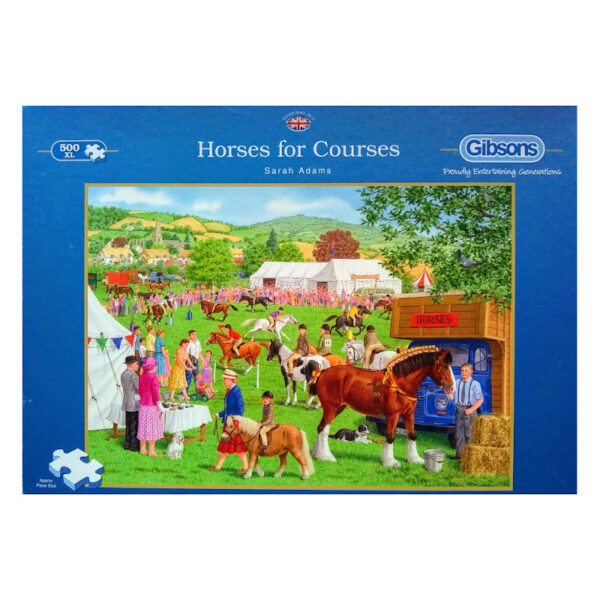 Gibsons Horses for Courses Pony Club Scene by Sarah Adams G3501 500xl pieces jigsaw box