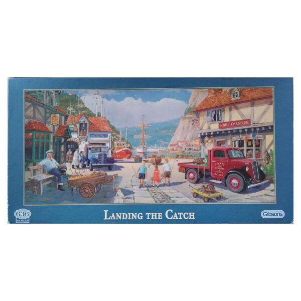 Gibsons Landing The Catch Harbour & Fishing Scene by Derek Roberts G4006 636 pieces jigsaw box