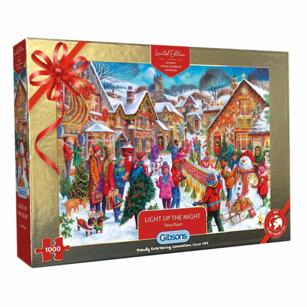 Gibsons Light up the Night by Tony Ryan Christmas Limited Edition 2021 G2021 1000 pieces jigsaw puzzle box