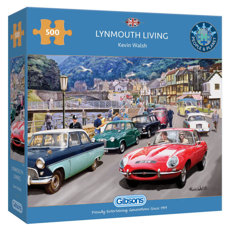 Gibsons Lynmouth Living Vintage Cars by Kevin Walsh G3151 500 pieces jigsaw box