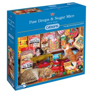 Gibsons Paw Drops Sugar Mice G6237 Jigsaw Box Cats Kittens and Sweets Scene by Steve Read
