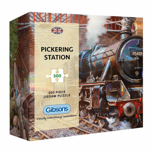 Gibsons Pickering Station Steam Railway Image by David Noble G3437 500 pieces gift jigsaw box