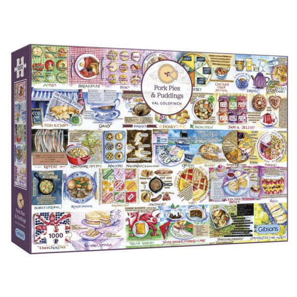 Gibsons Pork Pies and Puddings by Val Goldfinch G7107 1000 pieces jigsaw box