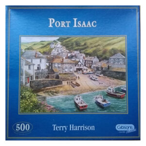 Gibsons Port Isaac G892 Harbour Scene by Terry Harrison Jigsaw Box