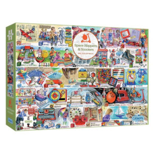 Gibsons Space Hoppers and Scooters G7111 Jigsaw Box 1000 pieces Nostalgic Toys Montage by Val Goldfinch