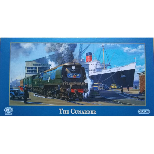 Gibsons The Cunarder G4007 Jigsaw Box 636 pieces Queen Mary Boat Train by Malcolm Root