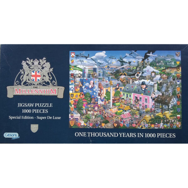 Gibsons The Millennium Jigsaw Puzzle One Thousand Years in 1000 pieces Mike Jupp G2000 Jigsaw Box Image I Love Great Britain