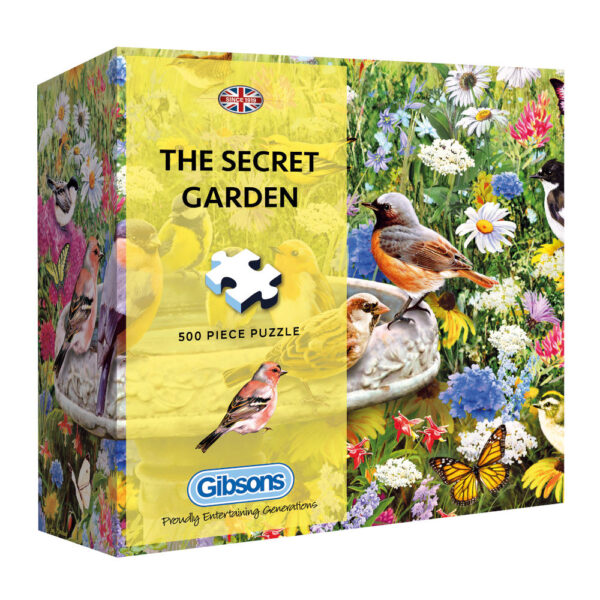 Gibsons The Secret Garden G3406 Jigsaw Gift Box 500 pieces Birds Flowers Butterflies Scene by Greg Giordano