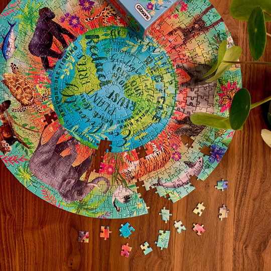 Gibsons There is no Planet B Claire McElfatrick 500 pieces circular jigsaw lifestyle