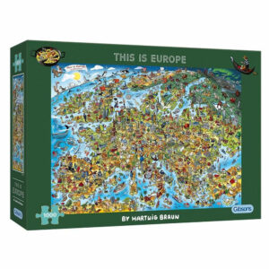 Gibsons This is Europe Cartoon Map by Hartwig Braun G7113 1000 pieces jigsaw box