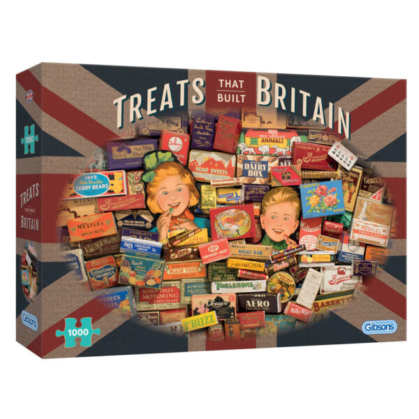 Gibsons Treats That Built Britain Sweets Montage by Robert Opie G7126 1000 pieces jigsaw box