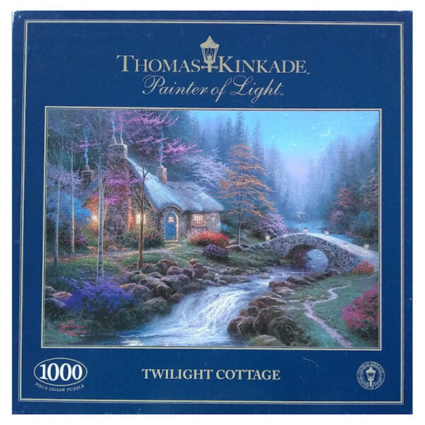 Gibsons Twilight Cottage Thomas Kinkade G422 1000 pieces jigsaw box