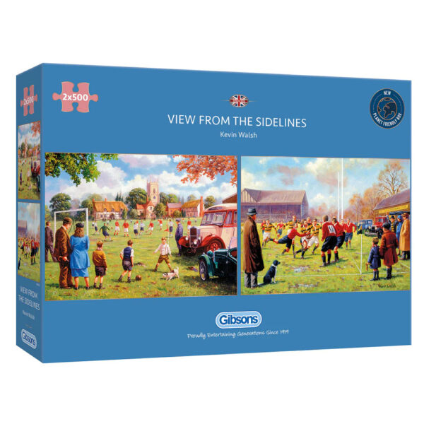Gibsons View from the Sidelines football and rugby scenes by Kevin Walsh G5060 2x500 pieces jigsaw box