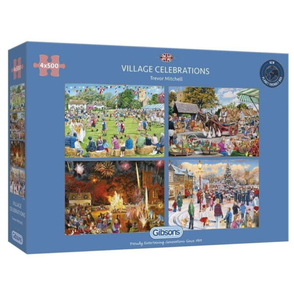 Gibsons Village Celebrations by Trevor Mitchell G5051 4x500 pieces jigsaw box
