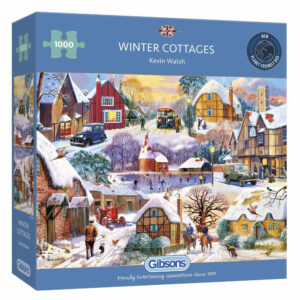 Gibsons Winter Cottages by Kevin Walsh G6326 1000 pieces jigsaw puzzle box