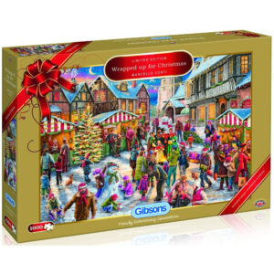 Gibsons Wrapped Up For Christmas Limited Edition G2017 Jigsaw Box Snowy Street Scene by Marcello Corti