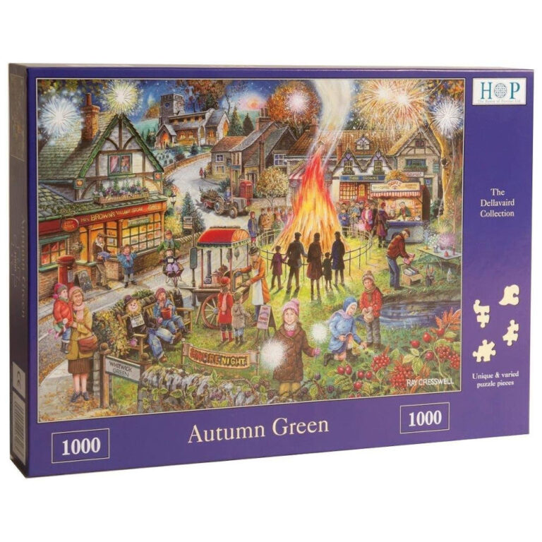 HOP Autumn Green Bonfire Night scene by Ray Cresswell The Dellavaird Collection 1000 pieces jigsaw box