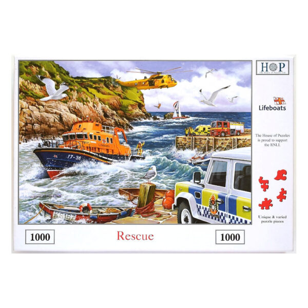 HOP Rescue Lifeboats RNLI Keith Stapleton 1000 pieces jigsaw box