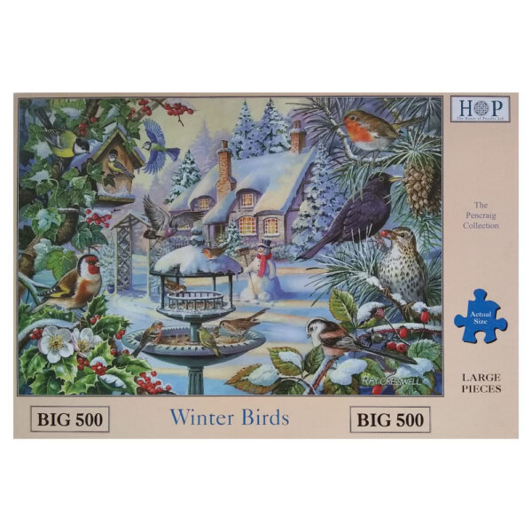 HOP Winter Birds Snow Scene by Ray Cresswell Pencraig Collection Big 500 jigsaw box