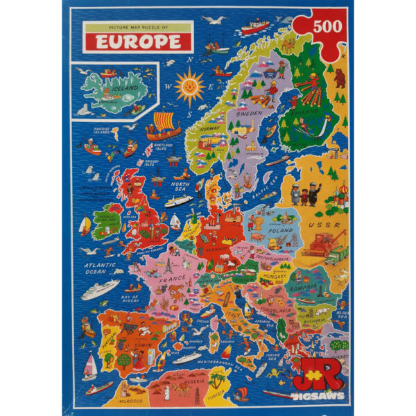 JR Jigsaws Picture Map of Europe Jigsaw Puzzle Box